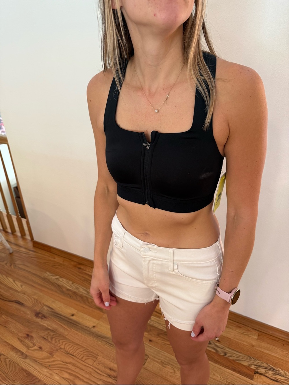 all in motion Black Front-Zip Sports Bra